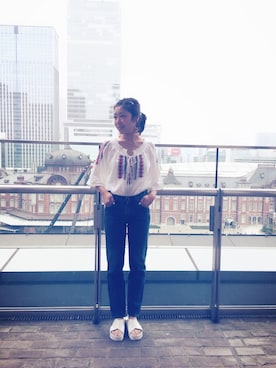 「Ray BEAMS（レイビームス）のアイテム」を使った、atsumi_kuwabaraさん（レディース・158cm）の春コーディネート