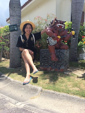 「Ray BEAMS（レイビームス）のRay BEAMS / 中折れ HAT（ハット）」を使った、atsumi_kuwabaraさん（レディース・158cm）の夏コーディネート