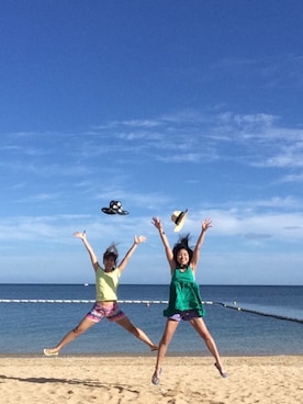 「Ray BEAMS（レイビームス）のRay BEAMS / 中折れ HAT（ハット）」を使った、atsumi_kuwabaraさん（レディース・158cm）の夏コーディネート