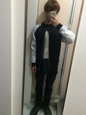 「PARADOX（パラドックス）のアイテム（ブルゾン）」を使った、がっちさん（メンズ・163cm）の夏コーディネート