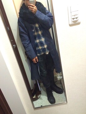 「PARADOX（パラドックス）のアイテム（その他アウター）」を使った、がっちさん（メンズ・163cm）の冬コーディネート