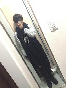 「PARADOX（パラドックス）のアイテム（その他アウター）」を使った、がっちさん（メンズ・163cm）の冬コーディネート