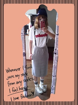 「WC（ダブル シー）のアイテム（ニットキャップ/ビーニー）」を使った、minakoさん（レディース・160cm）の夏コーディネート