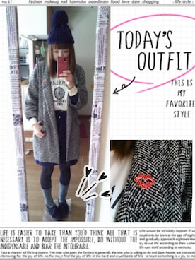 「OSMOSIS（オズモーシス）のアイテム（チェスターコート）」を使った、minakoさん（レディース・160cm）の秋コーディネート