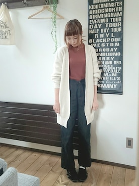 「タッセルイヤリング」｜「アイテム（アクセサリー）」を使った、minakoさん（レディース・160cm）の秋コーディネート