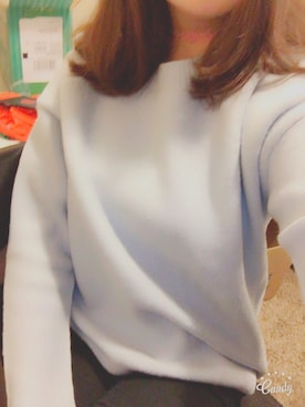 「FOREVER 21（フォーエバー トゥエンティーワン）のアイテム（スウェット、ブルー系）」を使った、エミリさん（レディース・161cm）の冬コーディネート