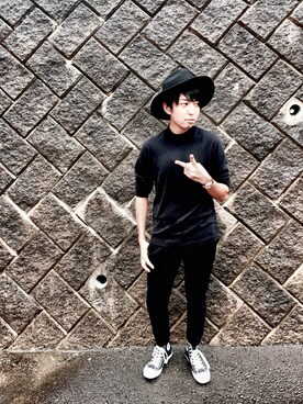 「GLOBAL WORK（グローバルワーク）のフェルトロングブリムハット/705078（ハット）」を使った、Kenさん（メンズ・174cm）の秋コーディネート