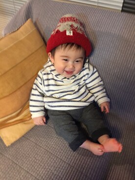 「sense of wonder（センスオブワンダー）のアイテム（帽子）」を使った、HALUさん（キッズ・70cm）の冬コーディネート