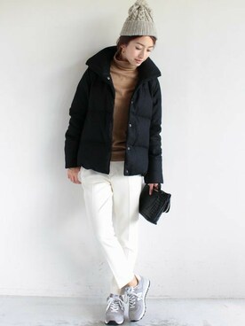 「タートル」｜「アイテム（ダウンジャケット/コート）」を使った、BEAUTY&YOUTH オフィススタッフ 02さん（レディース・163cm）の秋コーディネート