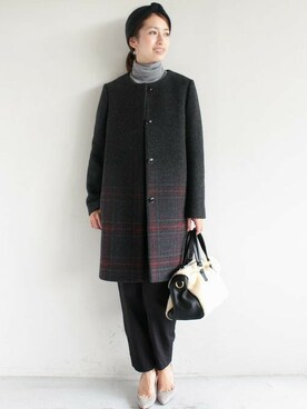 「タートル」｜「アイテム（その他アウター）」を使った、BEAUTY&YOUTH オフィススタッフ 02さん（レディース・163cm）の冬コーディネート