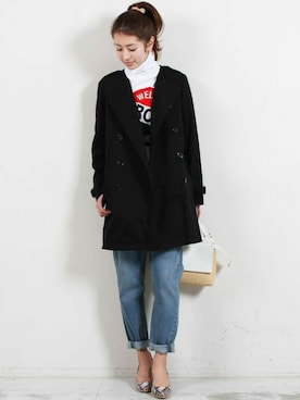 「デニムテーパード」｜BEAUTY&YOUTH オフィススタッフ 02さん（レディース・163cm）の冬コーディネート