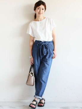 「フレアスリーブ」｜BEAUTY&YOUTH オフィススタッフ 02さん（レディース・163cm）の春コーディネート