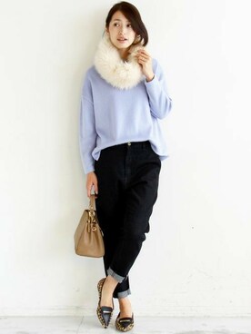 「デニムテーパード」｜BEAUTY&YOUTH オフィススタッフ 02さん（レディース・163cm）の秋コーディネート