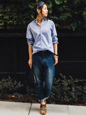 「デニムテーパード」｜BEAUTY&YOUTH オフィススタッフ 02さん（レディース・163cm）の春コーディネート