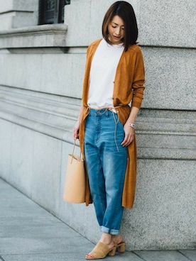 「デニムテーパード」｜BEAUTY&YOUTH オフィススタッフ 02さん（レディース・163cm）の春コーディネート