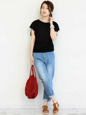 「デニムテーパード」｜BEAUTY&YOUTH オフィススタッフ 02さん（レディース・163cm）の春コーディネート