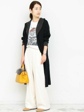 「BEAUTY&YOUTH UNITED ARROWS（ビューティーアンドユースユナイテッドアローズ）のBYSF∴ カラー2WAYハンドショルダー ◆（ハンドバッグ）」を使った、BEAUTY&YOUTH オフィススタッフ 02さん（レディース・163cm）の夏コーディネート