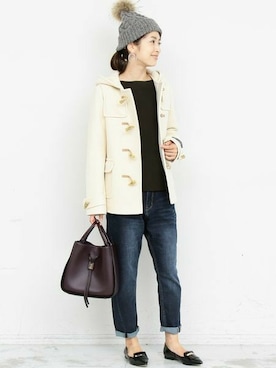 「BEAUTY&YOUTH UNITED ARROWS（ビューティーアンドユースユナイテッドアローズ）のby ※∵デニムテーパードパンツ◆（デニムパンツ）」を使った、BEAUTY&YOUTH オフィススタッフ 02さん（レディース・163cm）の秋コーディネート