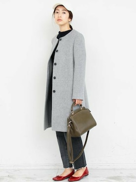 「Klin DENIM（クリーンデニム）のアイテム」を使った、BEAUTY&YOUTH オフィススタッフ 02さん（レディース・163cm）の冬コーディネート