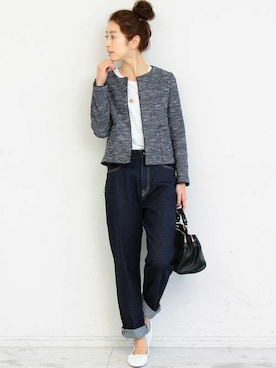 「BEAUTY&YOUTH UNITED ARROWS（ビューティーアンドユースユナイテッドアローズ）のBYSF∴ カラー2WAYハンドショルダー ◆（ハンドバッグ）」を使った、BEAUTY&YOUTH オフィススタッフ 02さん（レディース・163cm）の冬コーディネート