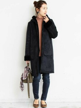 「BEAUTY&YOUTH UNITED ARROWS（ビューティーアンドユースユナイテッドアローズ）のBYSF∴ カラー2WAYハンドショルダー ◆（ハンドバッグ）」を使った、BEAUTY&YOUTH オフィススタッフ 02さん（レディース・163cm）の冬コーディネート