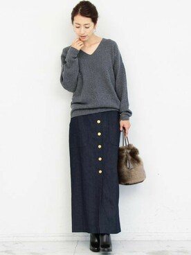 BEAUTY&YOUTH オフィススタッフ 02さん(レディース・163cm)の冬コーディネート