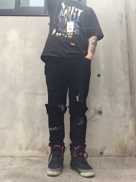 「XERO（ゼロ）のアイテム」を使った、이지정さん（メンズ・177cm）の春コーディネート