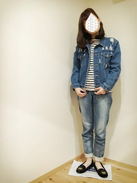 「雨」｜「アイテム（デニムジャケット）」を使った、RNさん（レディース・156cm）の春コーディネート