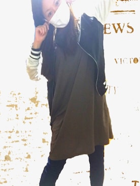 「雨の日」｜「アイテム（スタジャン）」を使った、sakimaloさん（レディース・157cm）の春コーディネート