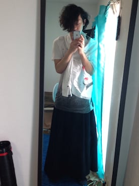 「Yohji Yamamoto（ヨウジヤマモト）のアイテム（スカート）」を使った、けいすけさん（メンズ・178cm）の夏コーディネート
