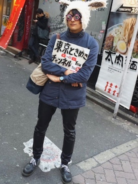 「CUNE（キューン）のアイテム（ジャケット/アウター）」を使った、たっきゅん@東京ときめきchさん（メンズ・173cm）の春コーディネート
