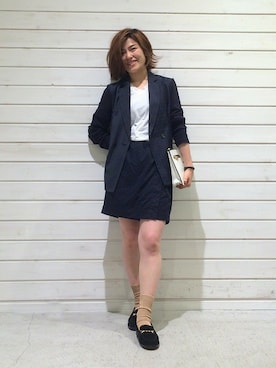 「スコート」｜「アイテム（ジャケット/アウター）」を使った、RolladeX STAFFさん（レディース・158cm）の夏コーディネート