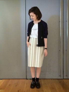 「FIL DE FER（フィルデフェール）のアイテム（ブルゾン）」を使った、RolladeX STAFFさん（レディース・161cm）の秋コーディネート