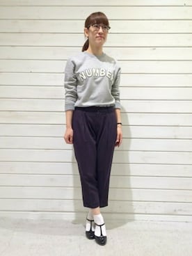 「NOMBRE IMPAIR（ノンブルアンペール）のアイテム（スウェット）」を使った、RolladeX STAFFさん（レディース・156cm）の秋コーディネート