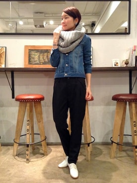「NOMBRE IMPAIR（ノンブルアンペール）のアイテム（デニムジャケット）」を使った、RolladeX STAFFさん（レディース・168cm）の秋コーディネート