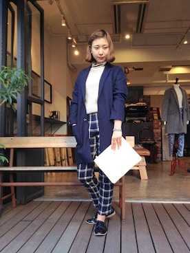 「NOMBRE IMPAIR（ノンブルアンペール）のアイテム（スラックス）」を使った、RolladeX STAFFさん（レディース・160cm）の秋コーディネート