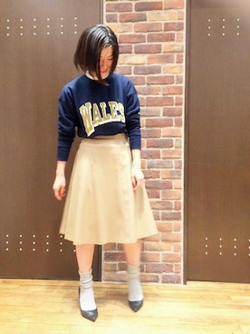 「NOMBRE IMPAIR（ノンブルアンペール）のアイテム（スウェット）」を使った、RolladeX STAFFさん（レディース・158cm）の秋コーディネート