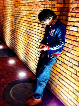 「The DUFFER of ST.GEORGE（ザダファーオブセントジョージ）のアイテム（スタジャン）」を使った、t...さん（メンズ・170cm）の夏コーディネート