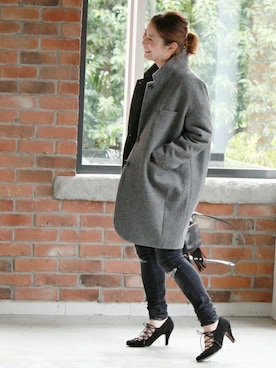 「JOURNAL STANDARD（ジャーナルスタンダード）のアイテム（チェスターコート）」を使った、etsukoさん（レディース・156cm）の秋コーディネート