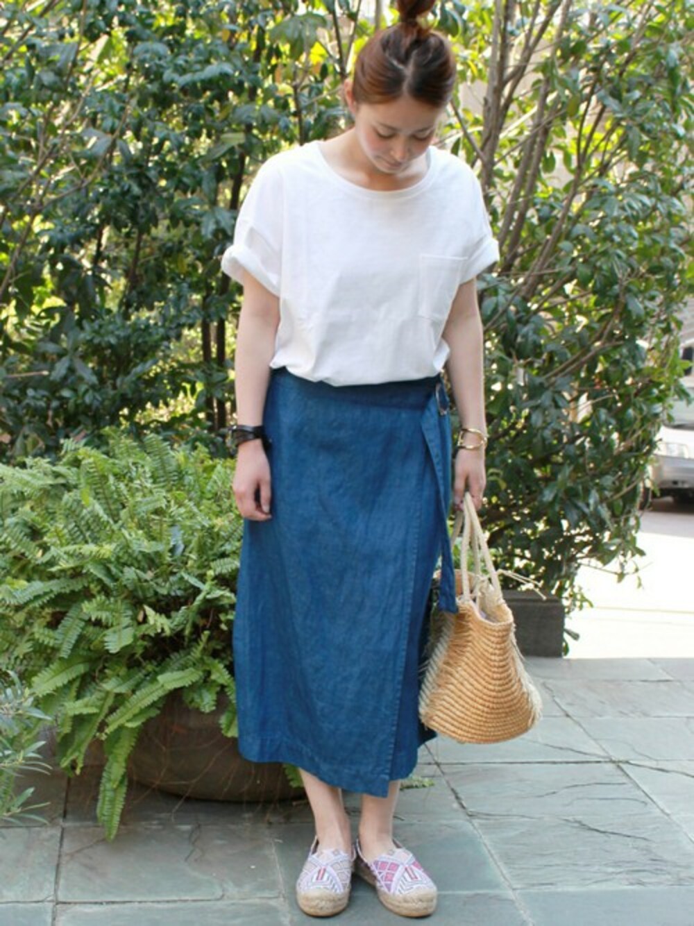etsukoさんの「C/LIデニム 巻きスカート#（JOURNAL STANDARD）」を使ったコーディネート