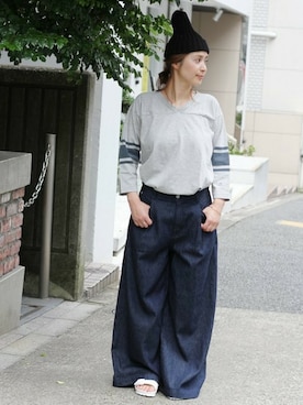 「JOURNAL STANDARD（ジャーナルスタンダード）のアイテム（帽子）」を使った、etsukoさん（レディース・155cm）の夏コーディネート