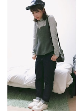 「タートル」｜「アイテム（帽子）」を使った、yukiiiincoさん（レディース・156cm）の冬コーディネート
