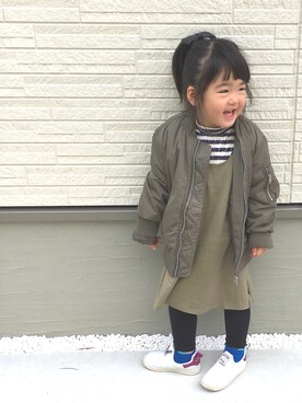 「koe（コエ）のアイテム（ジャケット/アウター）」を使った、KOHARUさん（キッズ・100cm）の秋コーディネート