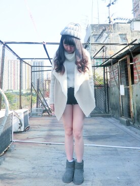 「cotton on（コットンオン）のアイテム（その他アウター）」を使った、Megan Mungさん（レディース・162cm）の冬コーディネート
