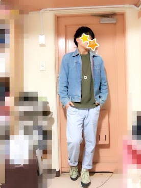 「blue」｜「アイテム（スウェット）」を使った、yoccyさん（メンズ・170cm）の秋コーディネート