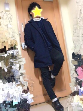 「アイテム（ステンカラーコート）」を使った、yoccyさん（メンズ・170cm・10代）の冬コーディネート