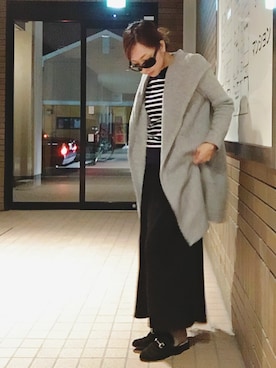 「無地党」｜「アイテム（その他アウター）」を使った、chim.さん（レディース・155cm）の秋コーディネート