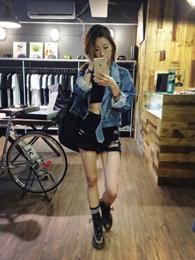 「BTS」｜「アイテム（デニムジャケット）」を使った、Romeさん（レディース・160cm）の夏コーディネート
