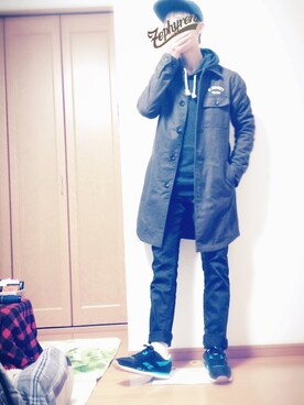 「アイテム（ステンカラーコート）」を使った、KENTARO さん（メンズ・173cm・10代）の冬コーディネート