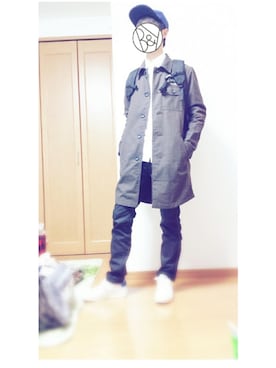 「アイテム（ステンカラーコート）」を使った、KENTARO さん（メンズ・174cm・10代）の春コーディネート